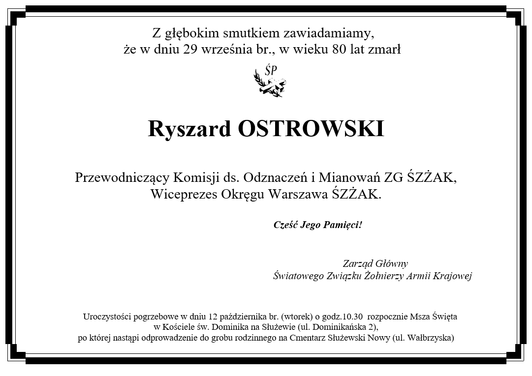 śp. Ryszard Ostrowski