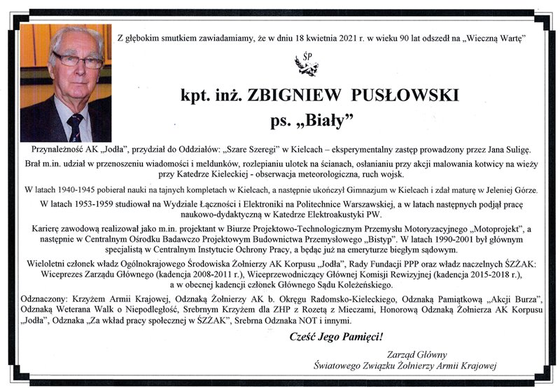 śp. Zbigniew Pusłowski